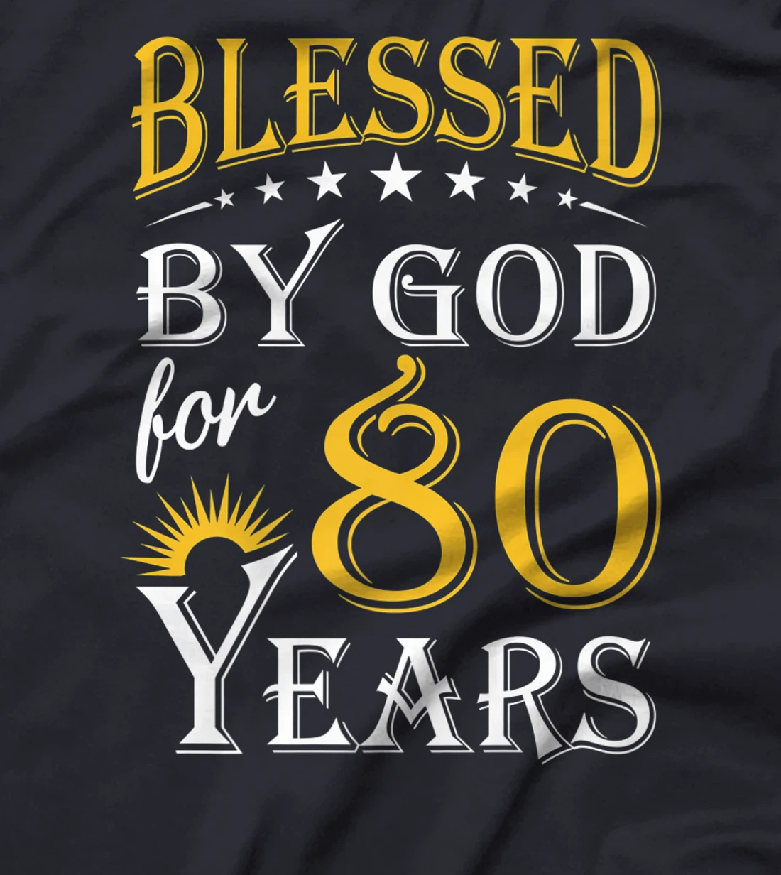 Vintage Blessed by God for 80 years Happy 80th Birthday Premium T-Shirt