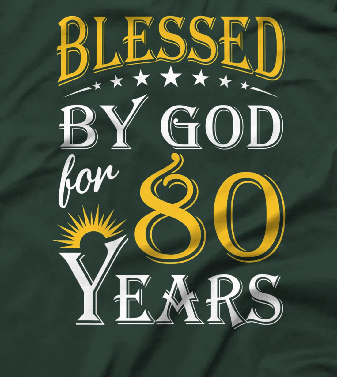 Vintage Blessed by God for 80 years Happy 80th Birthday Premium T-Shirt