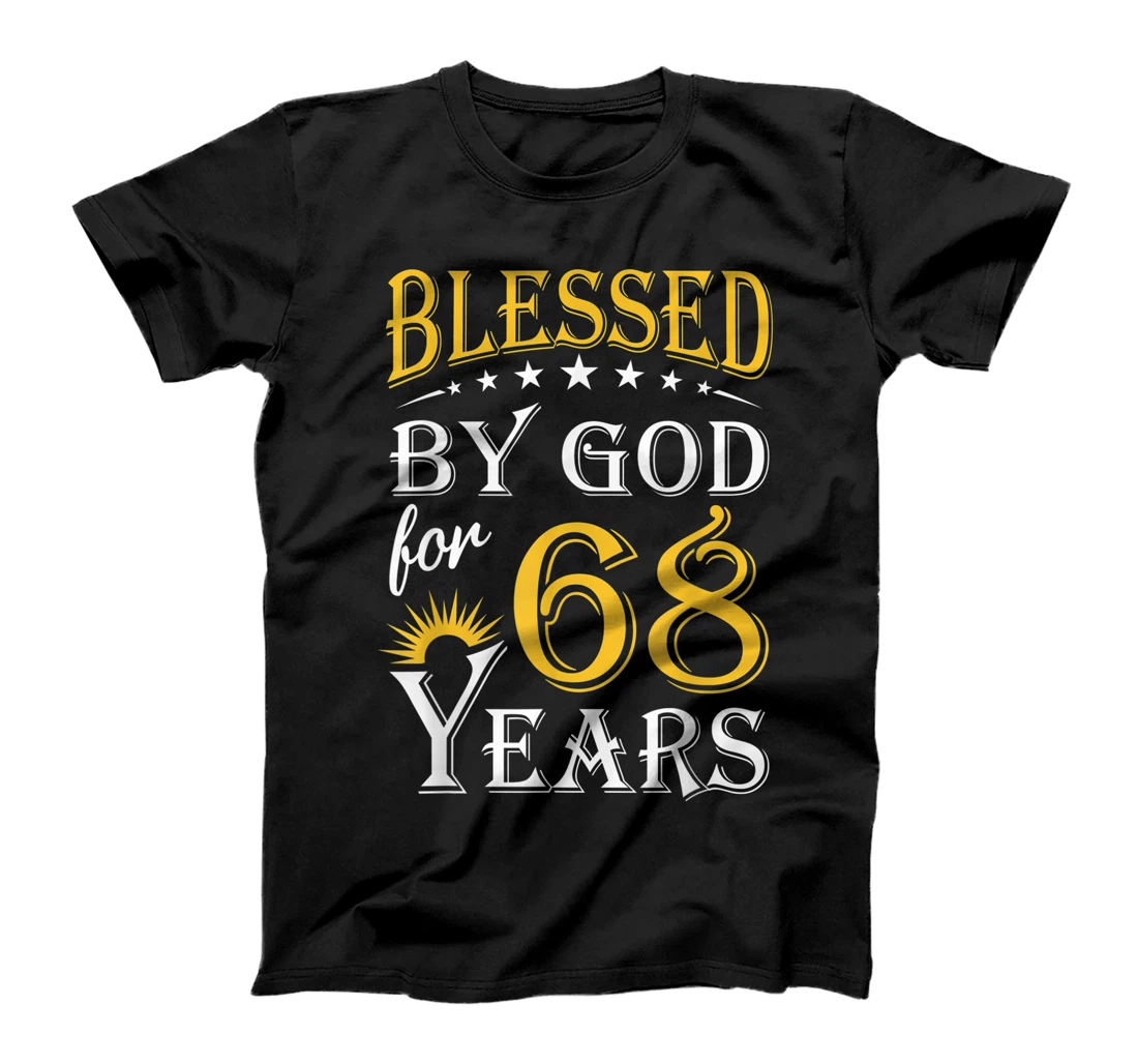 Vintage Blessed by God for 68 years Happy 68th Birthday T-Shirt