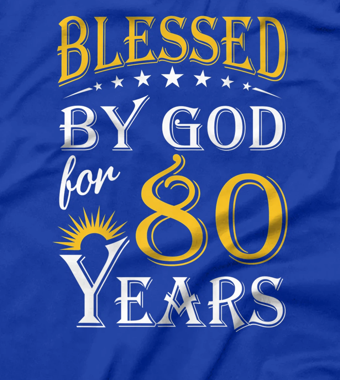 Vintage Blessed by God for 80 years Happy 80th Birthday Premium T-Shirt