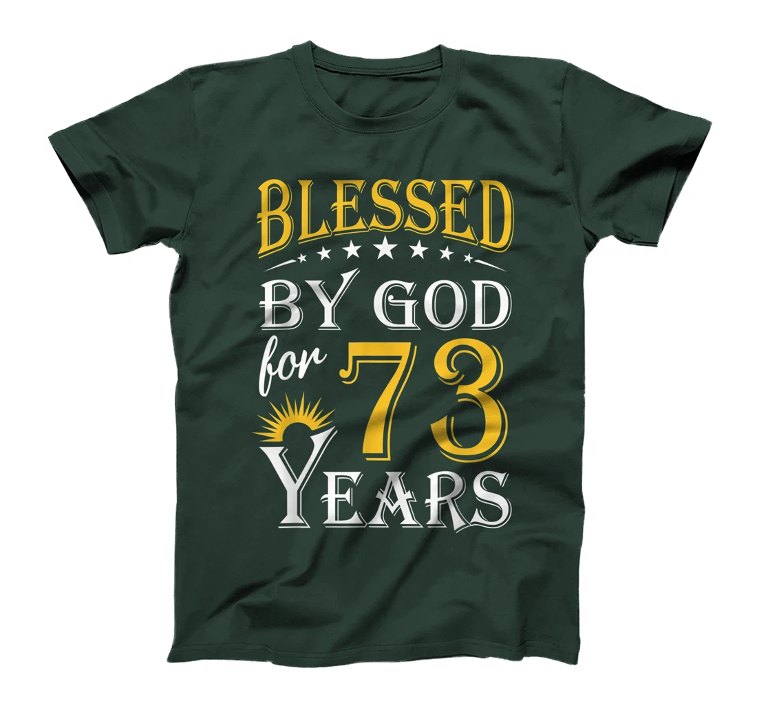 Vintage Blessed by God for 73 years Happy 73th Birthday T-Shirt