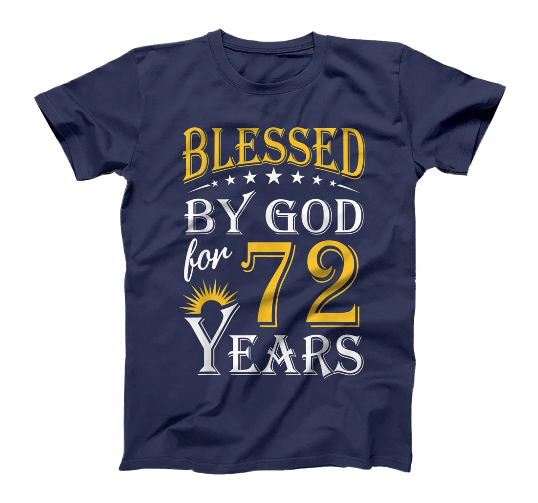 Vintage Blessed by God for 72 years Happy 72nd Birthday T-Shirt