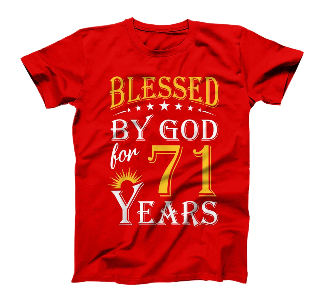 Vintage Blessed by God for 71 years Happy 71st Birthday T-Shirt