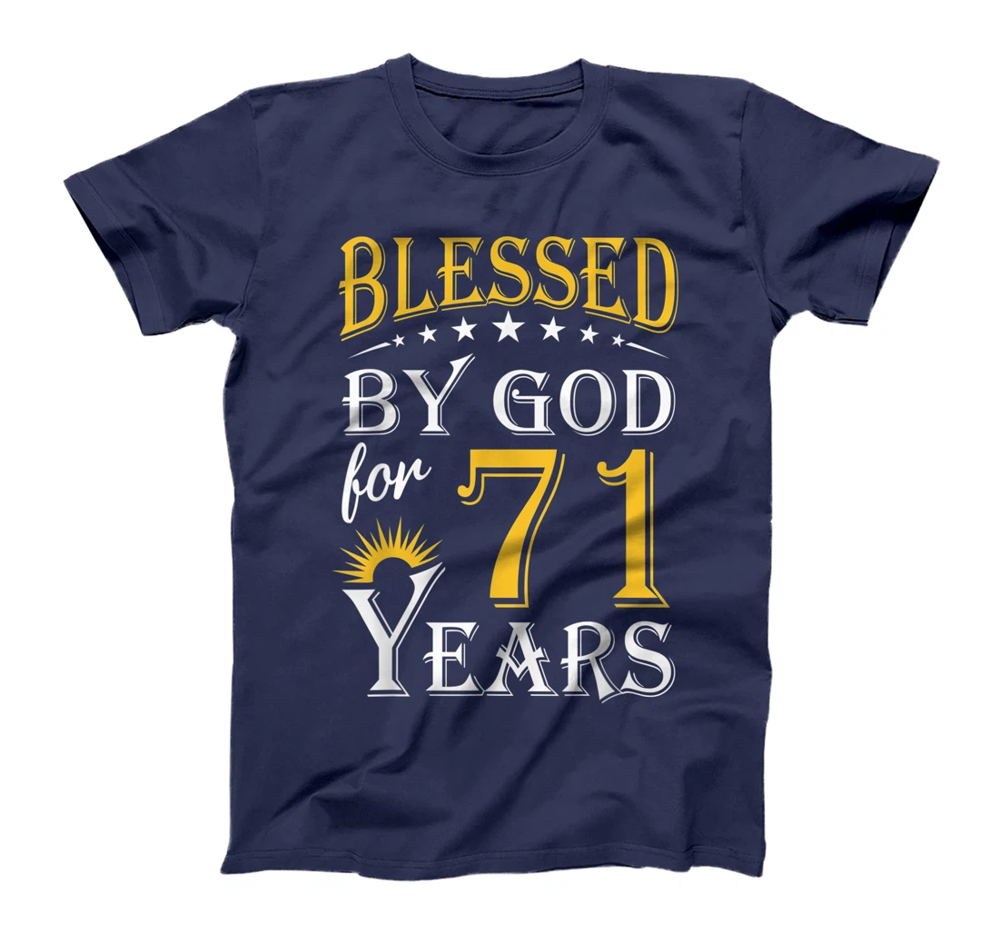 Vintage Blessed by God for 71 years Happy 71st Birthday T-Shirt