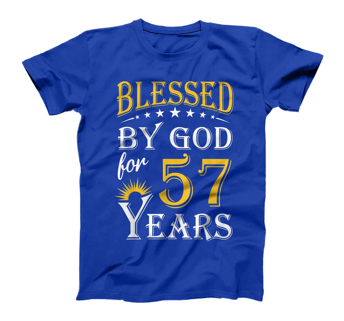 Vintage Blessed by God for 57 years Happy 57th Birthday T-Shirt