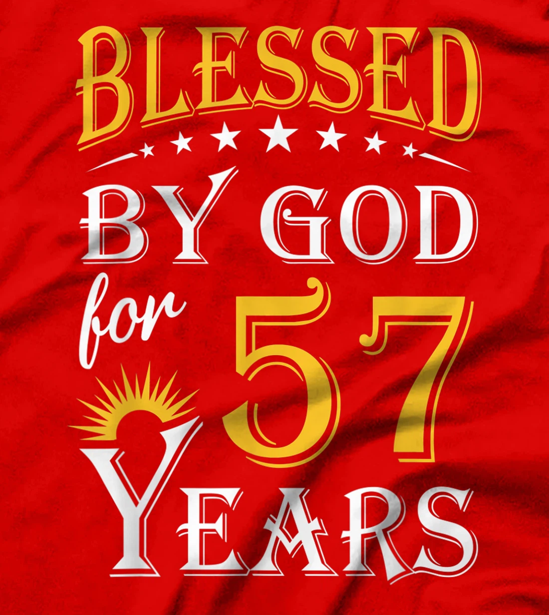 Vintage Blessed by God for 57 years Happy 57th Birthday T-Shirt