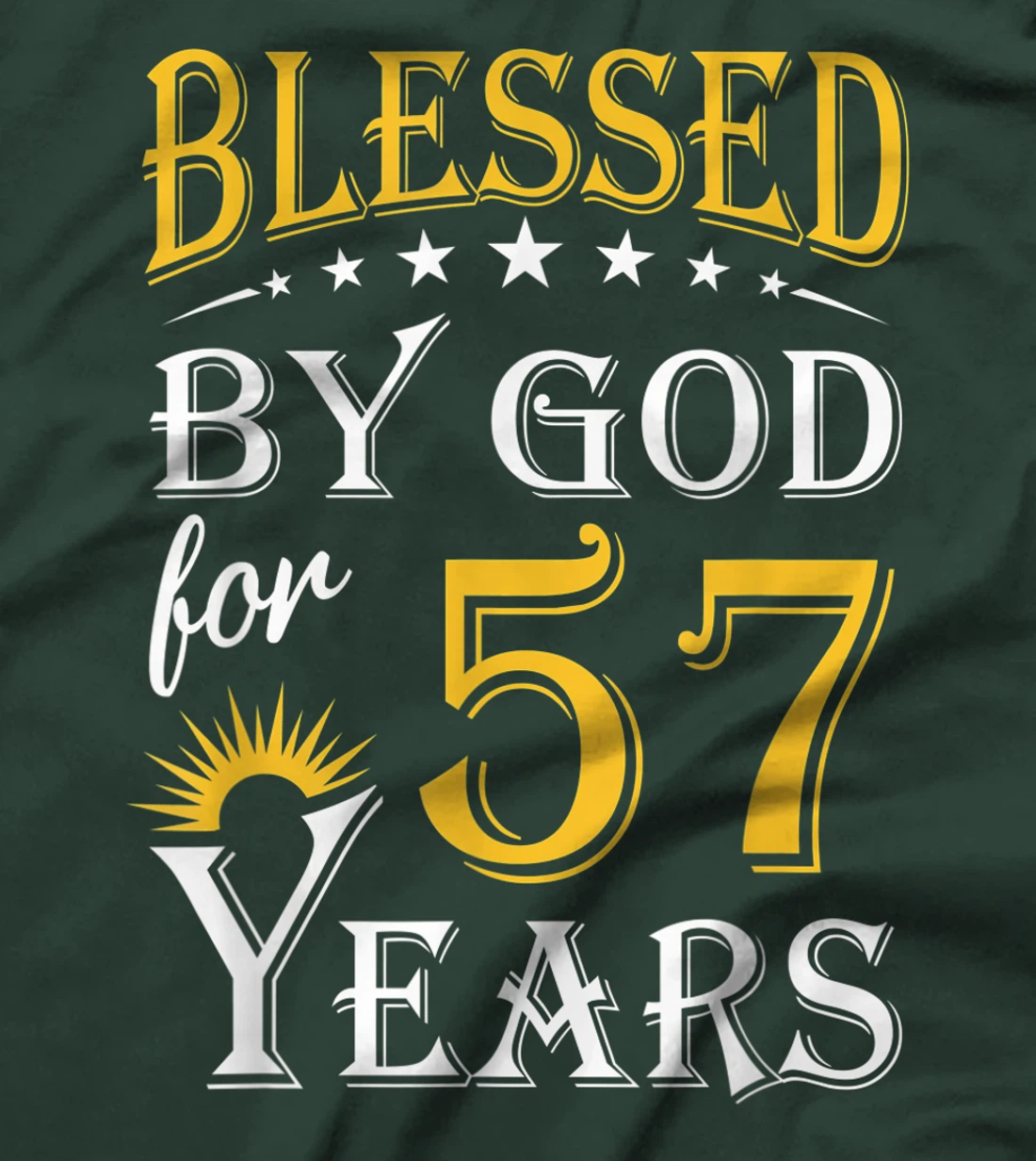 Vintage Blessed by God for 57 years Happy 57th Birthday T-Shirt