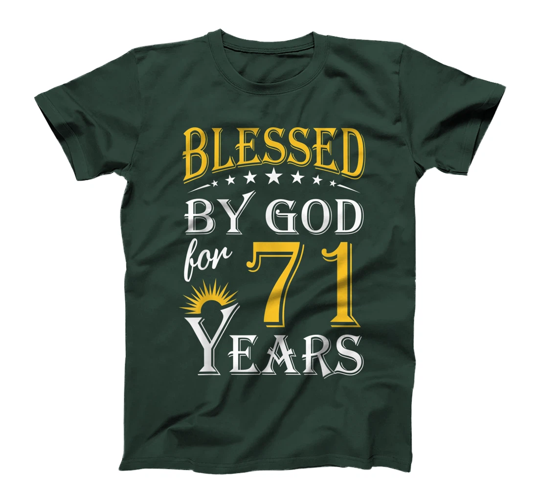 Vintage Blessed by God for 71 years Happy 71st Birthday T-Shirt