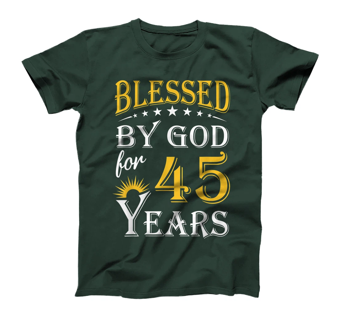 Vintage Blessed by God for 45 years Happy 45th Birthday T-Shirt