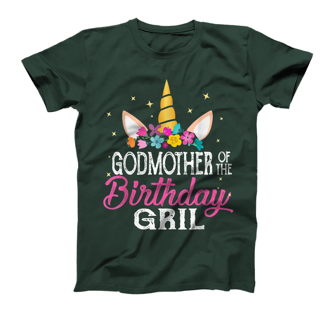 Godmother Of The Birthday Girl Cousin Gift Unicorn Birthday T-Shirt