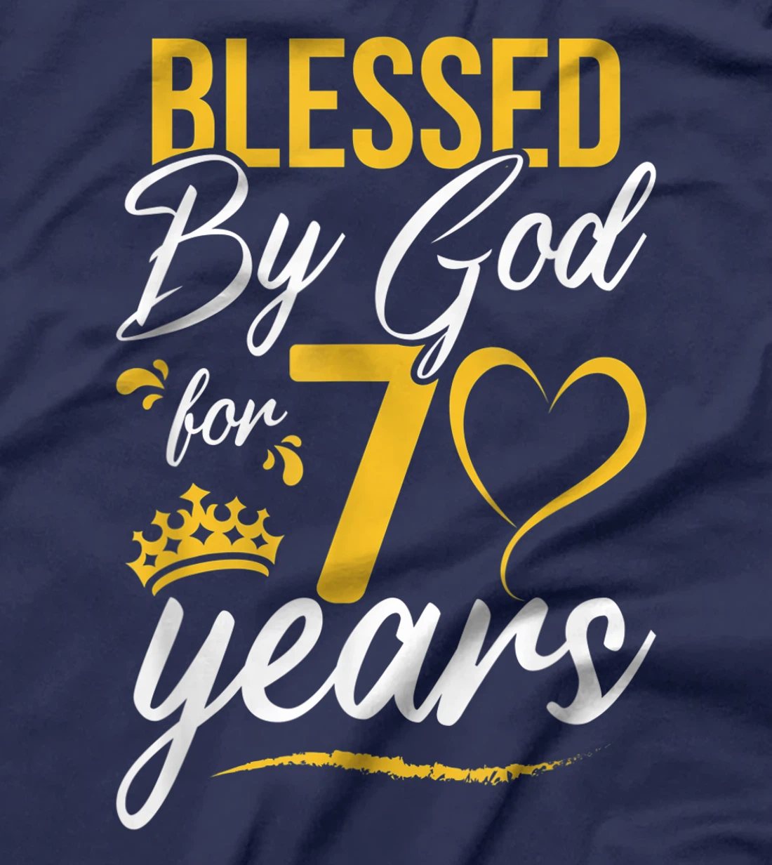 Vintage Happy 70 years Blessed by God for 70th Birthday gift T-Shirt