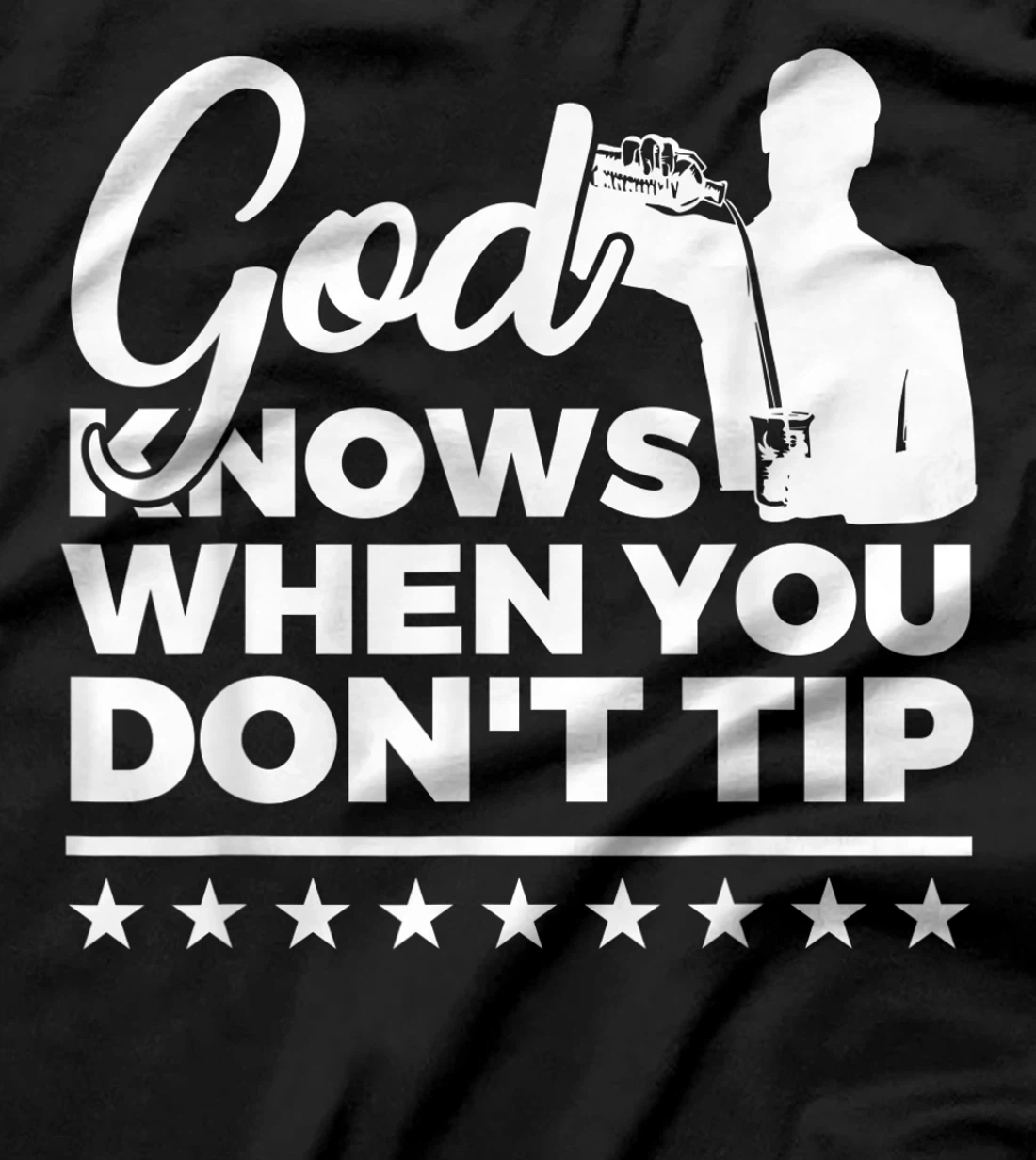Mens Bartending Bartender Gifts God Knows Barkeeping T-Shirt