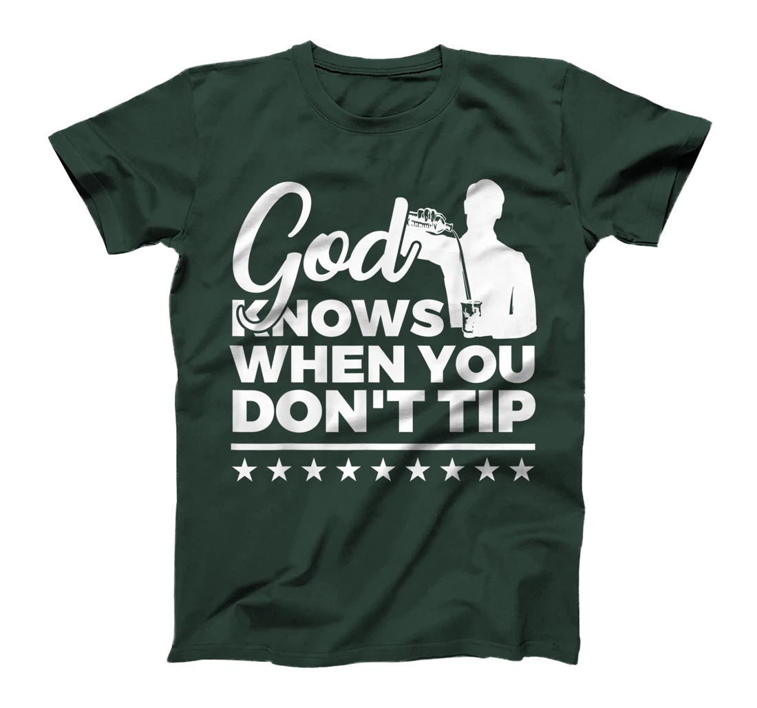 Mens Bartending Bartender Gifts God Knows Barkeeping T-Shirt