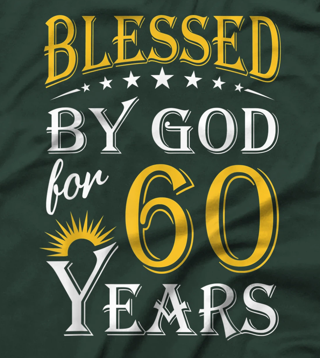 Vintage Blessed by God for 60 years Happy 60th Birthday T-Shirt