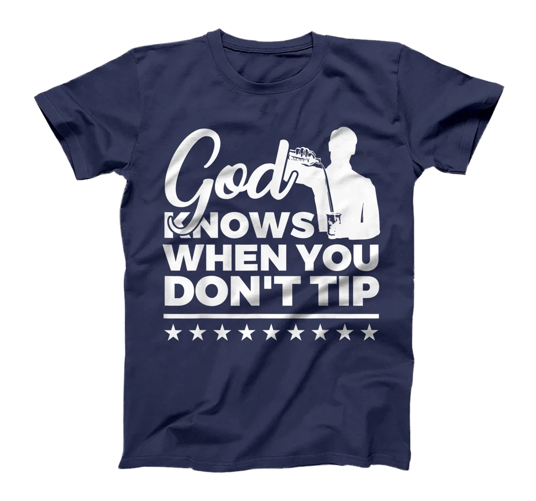 Mens Bartending Bartender Gifts God Knows Barkeeping T-Shirt
