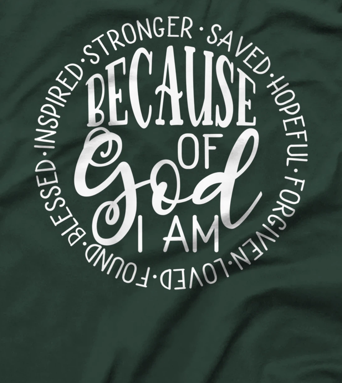 Because of God I Am - Christian Women’s Premium T-Shirt