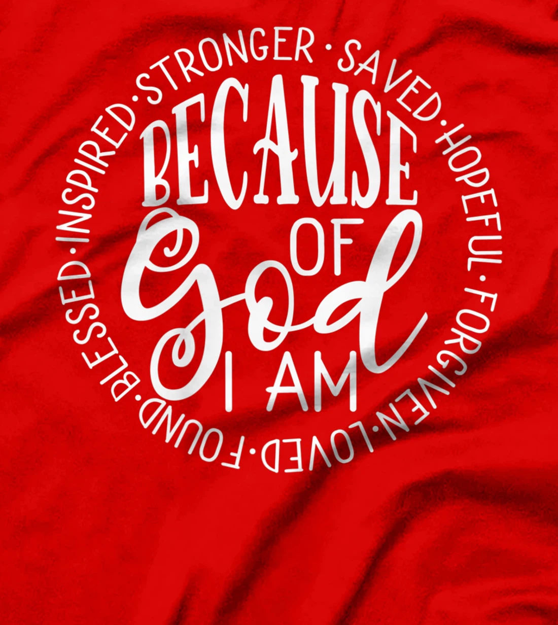 Because of God I Am - Christian Women’s Premium T-Shirt