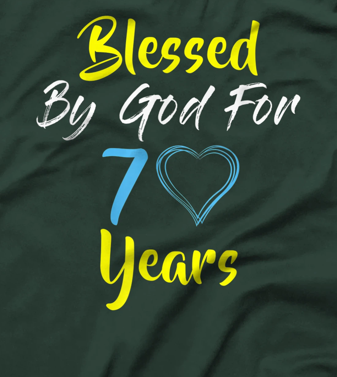 Blessed By God For 70 Years Happy 70th Birthday Gift T-Shirt