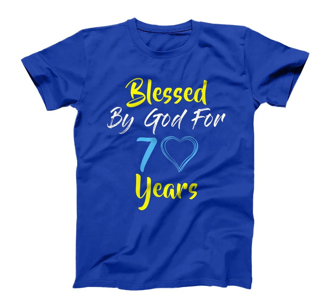 Blessed By God For 70 Years Happy 70th Birthday Gift T-Shirt