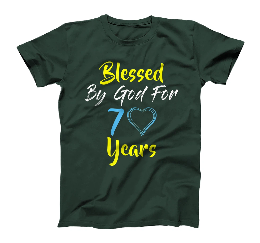 Blessed By God For 70 Years Happy 70th Birthday Gift T-Shirt