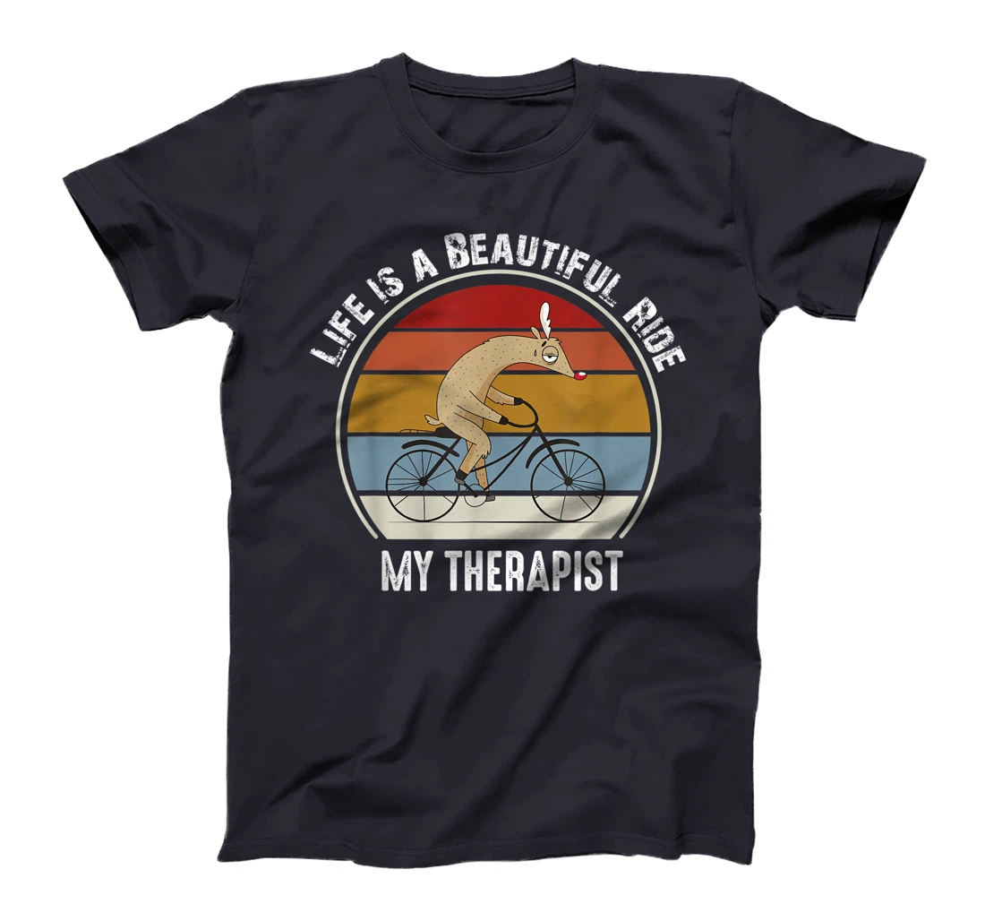 Tired Rudolph Riding A Bicycle Life is a Beautiful Bicycling T-Shirt, Kid T-Shirt and Women T-Shirt