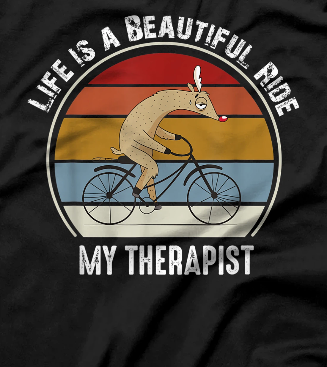 Tired Rudolph Riding A Bicycle Life is a Beautiful Bicycling T-Shirt, Kid T-Shirt and Women T-Shirt