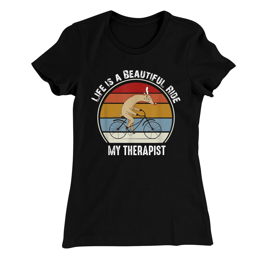 Tired Rudolph Riding A Bicycle Life is a Beautiful Bicycling T-Shirt, Kid T-Shirt and Women T-Shirt