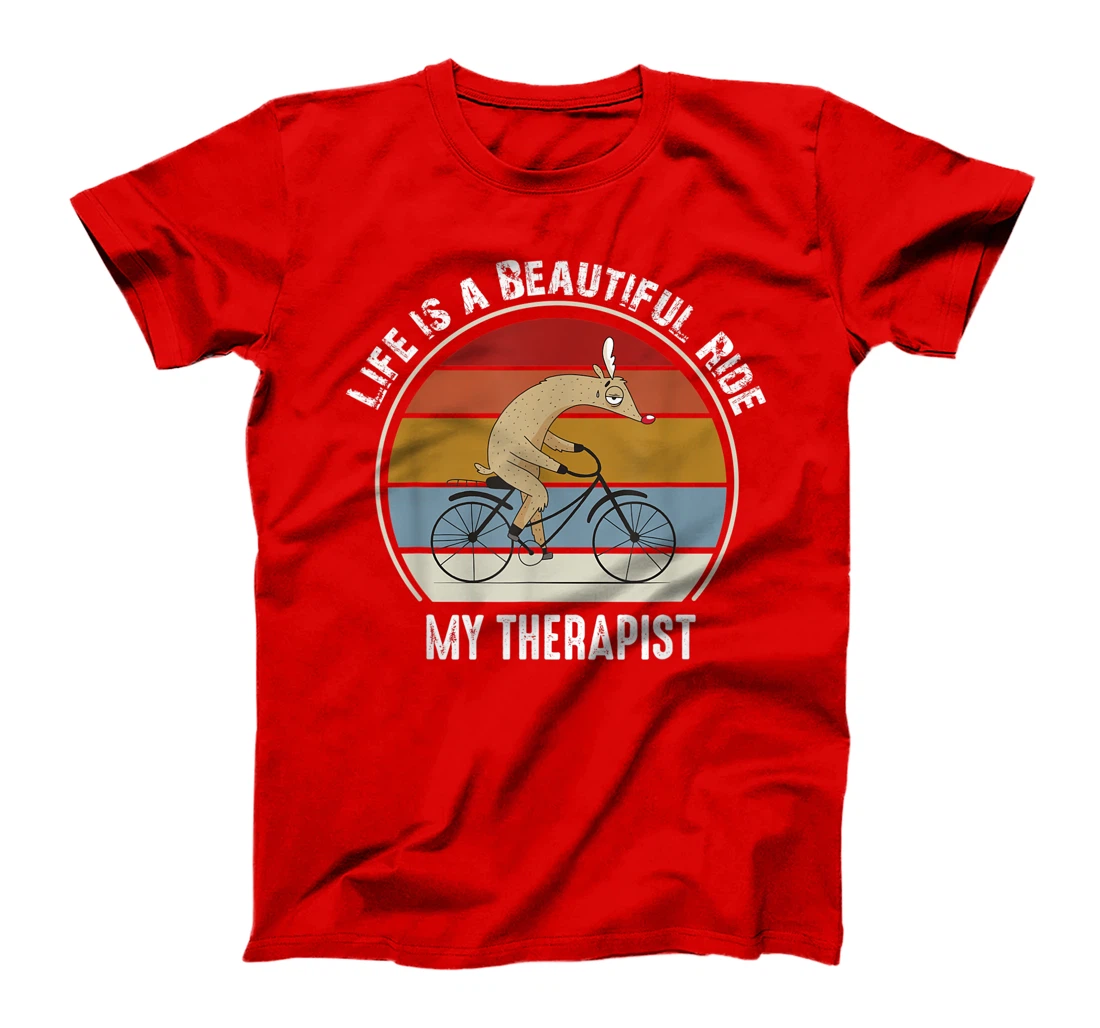 Tired Rudolph Riding A Bicycle Life is a Beautiful Bicycling T-Shirt, Kid T-Shirt and Women T-Shirt