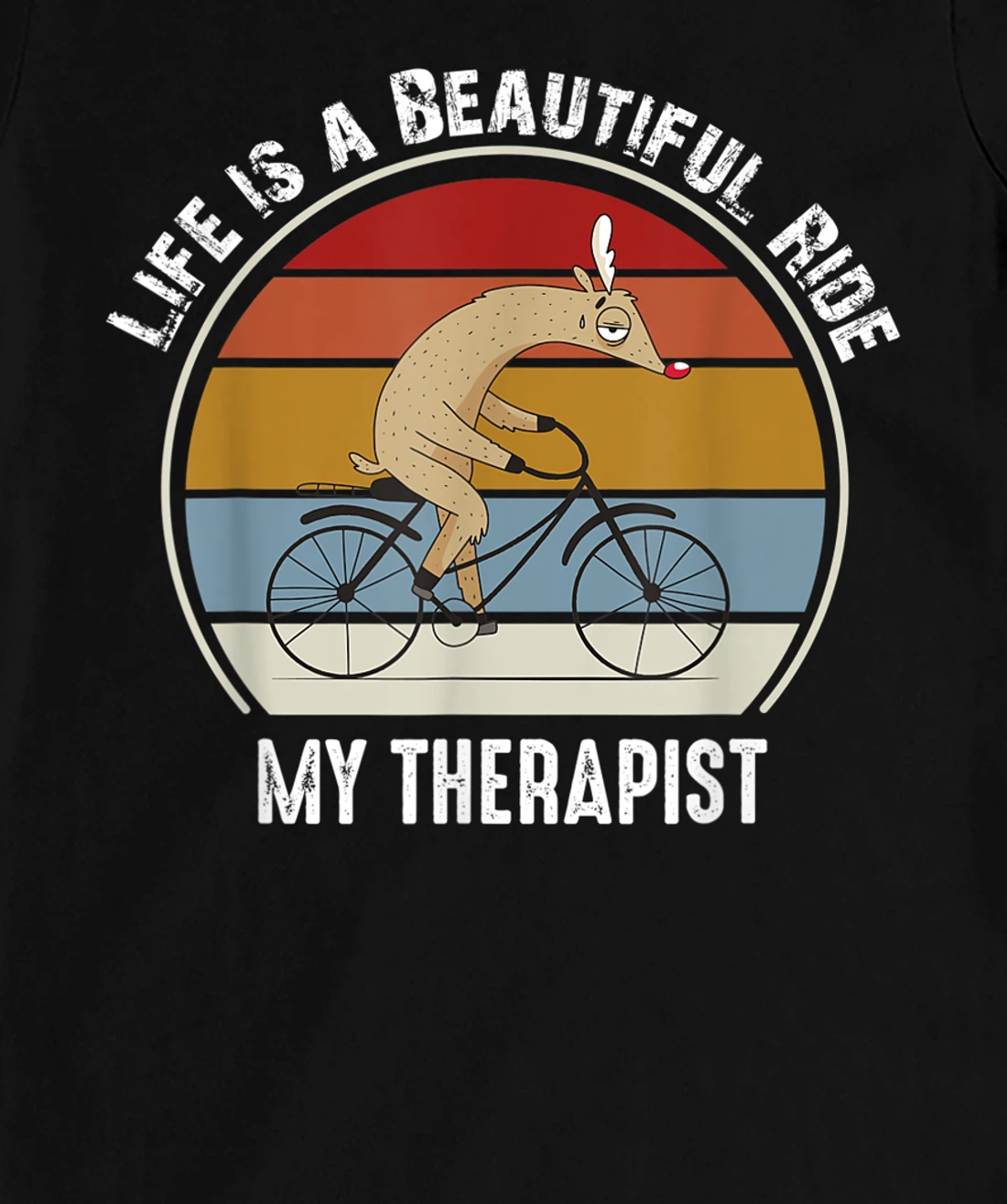Tired Rudolph Riding A Bicycle Life is a Beautiful Bicycling T-Shirt, Kid T-Shirt and Women T-Shirt