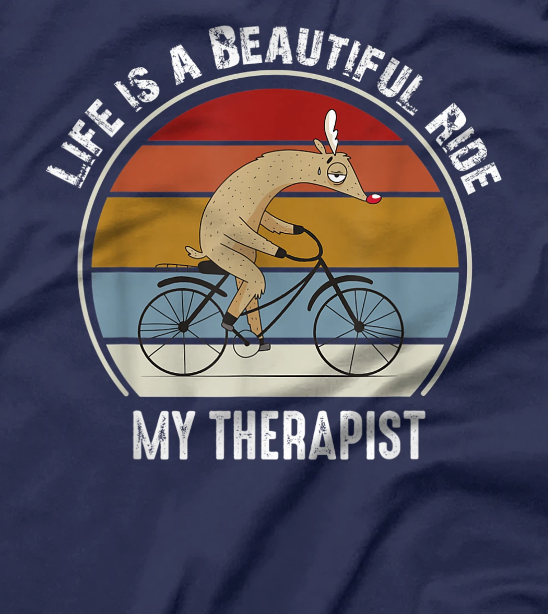Tired Rudolph Riding A Bicycle Life is a Beautiful Bicycling T-Shirt, Kid T-Shirt and Women T-Shirt