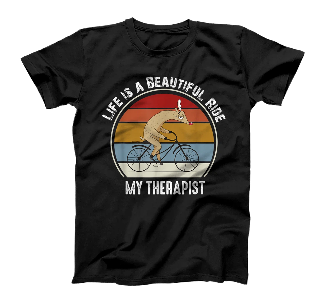 Tired Rudolph Riding A Bicycle Life is a Beautiful Bicycling T-Shirt, Kid T-Shirt and Women T-Shirt