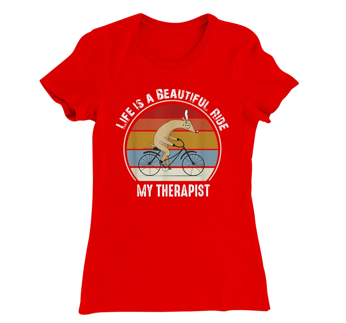 Tired Rudolph Riding A Bicycle Life is a Beautiful Bicycling T-Shirt, Kid T-Shirt and Women T-Shirt