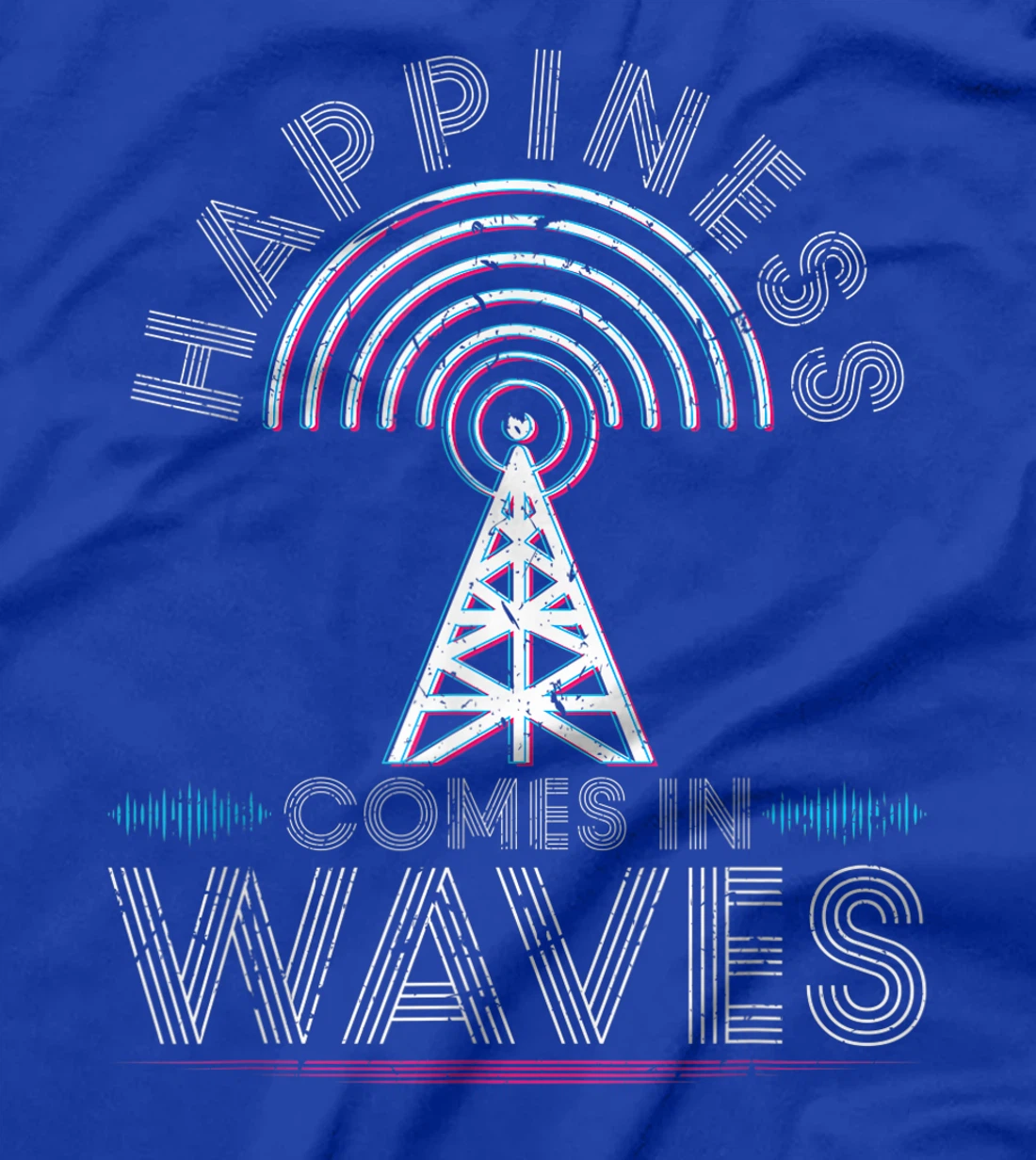 Happiness comes in waves ham radio amateur operator antenna T-Shirt, Women T-Shirt