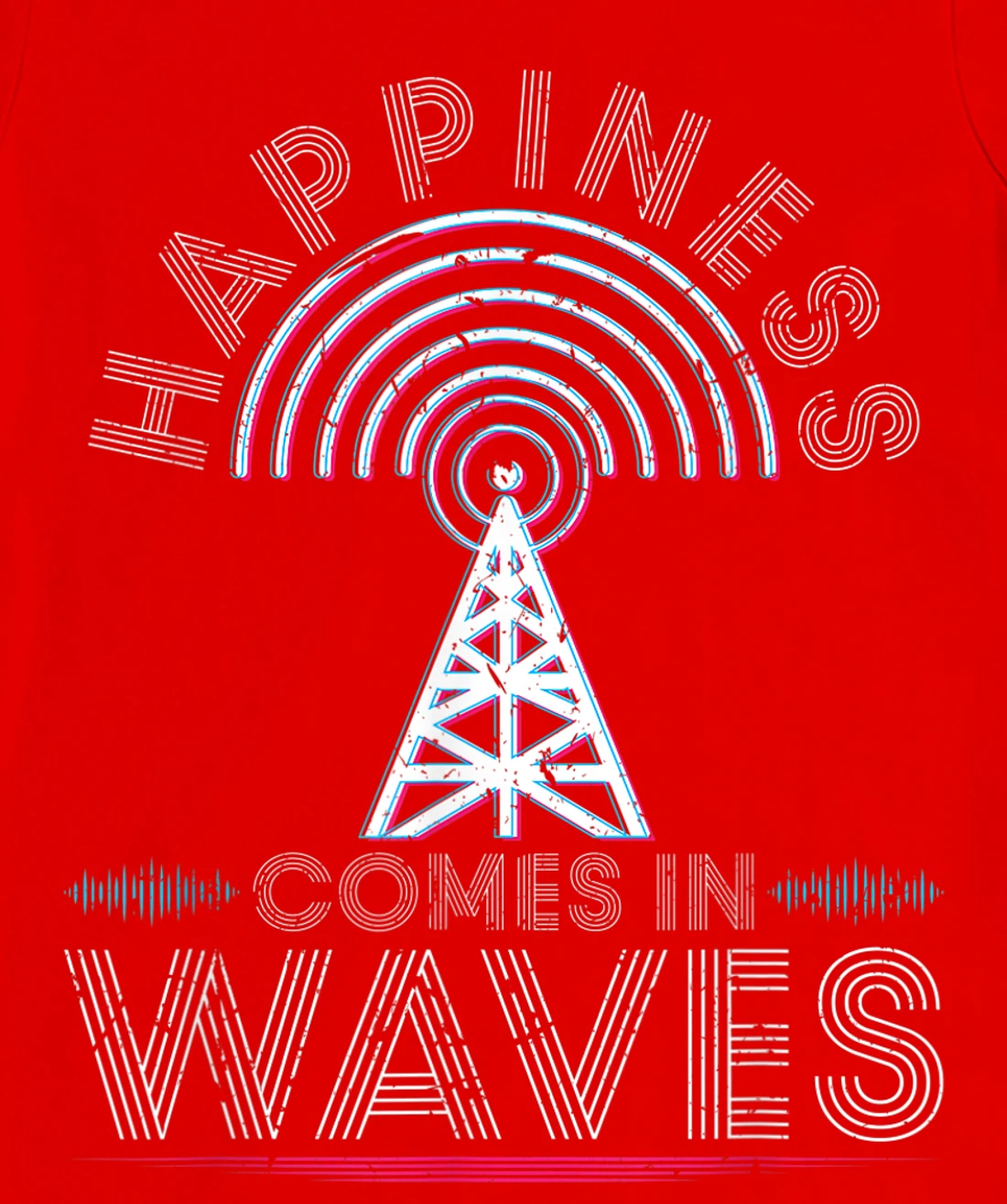 Happiness comes in waves ham radio amateur operator antenna T-Shirt, Women T-Shirt