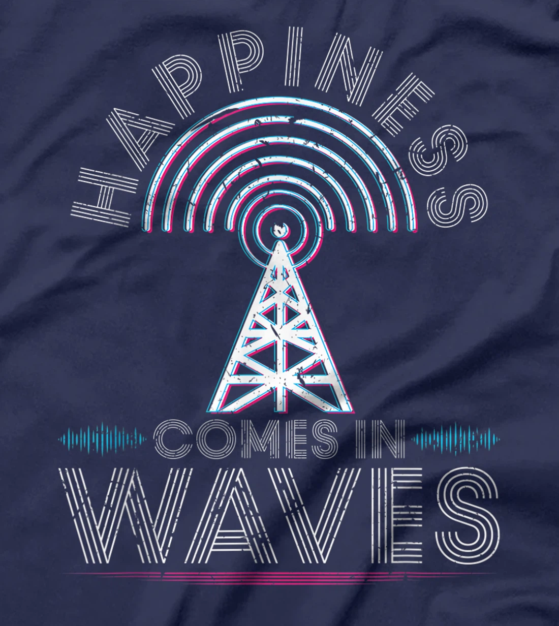 Happiness comes in waves ham radio amateur operator antenna T-Shirt, Women T-Shirt