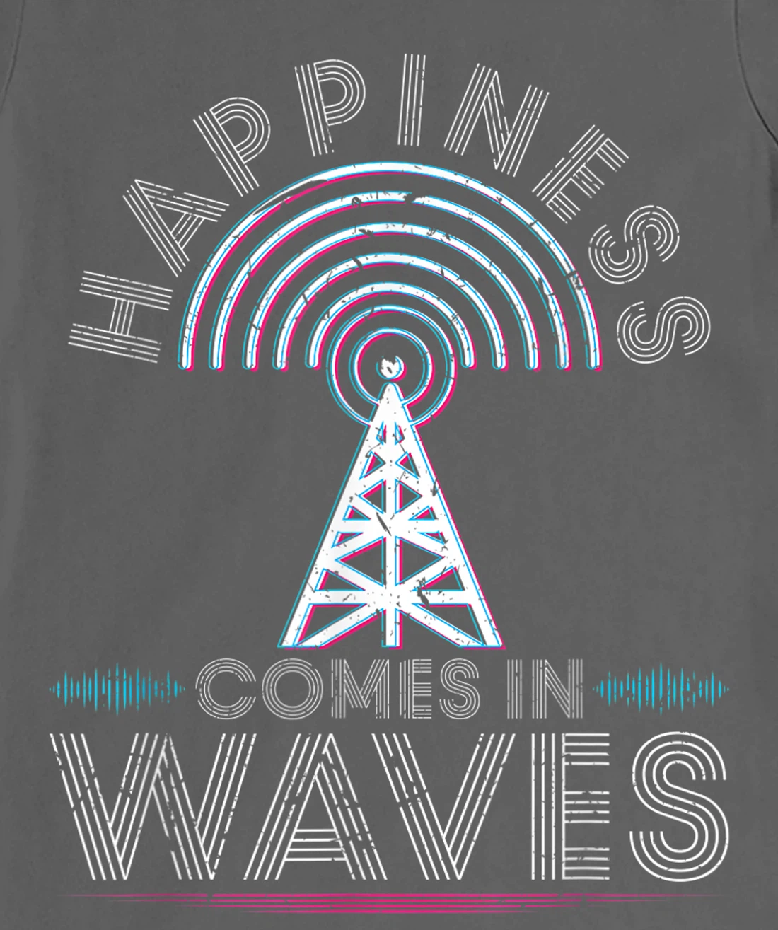 Happiness comes in waves ham radio amateur operator antenna T-Shirt, Women T-Shirt