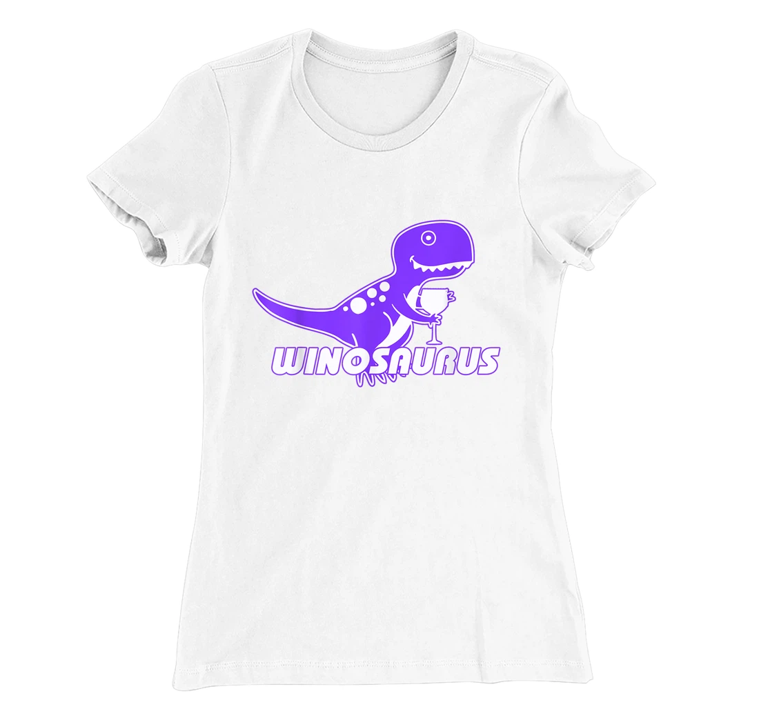 Winosaurus Purple - Funny Wine Dinosaur Pun Vineyard T-Shirt, Women T-Shirt