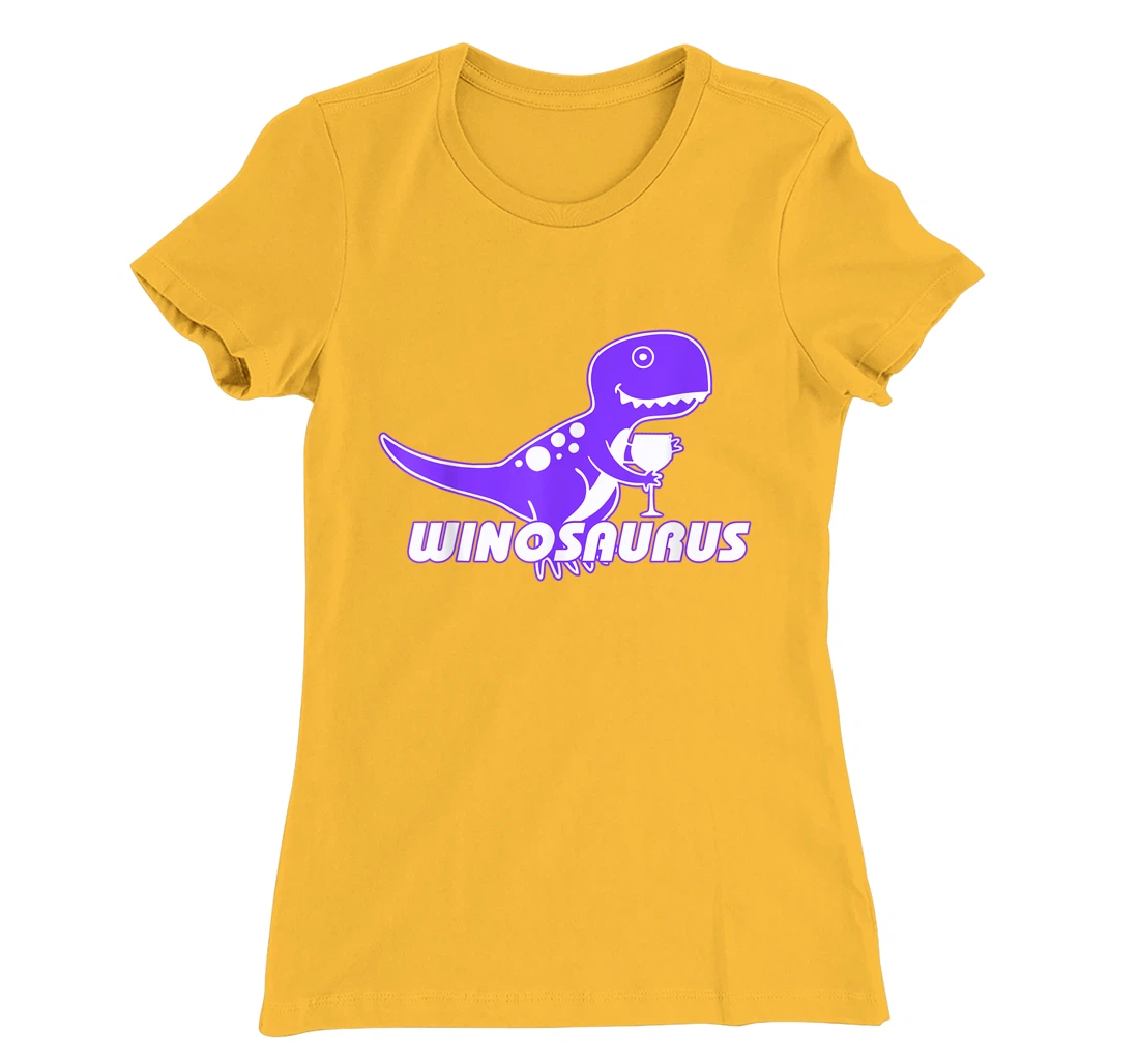 Winosaurus Purple - Funny Wine Dinosaur Pun Vineyard T-Shirt, Women T-Shirt