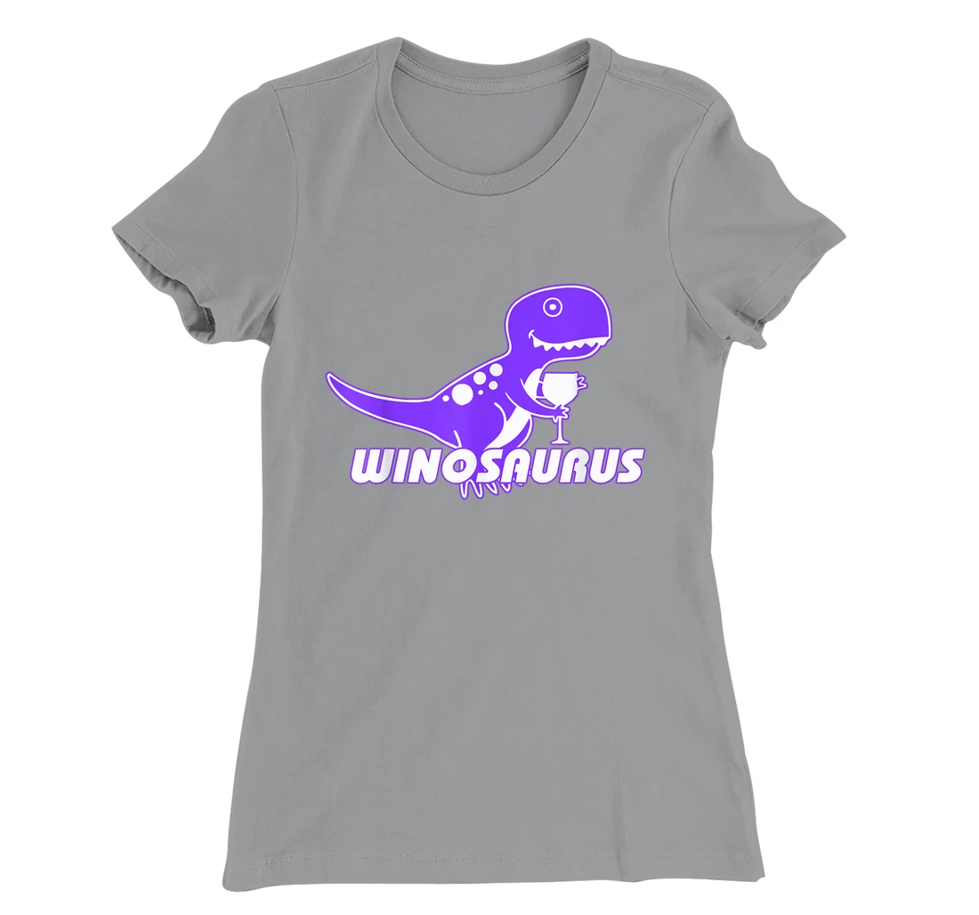 Winosaurus Purple - Funny Wine Dinosaur Pun Vineyard T-Shirt, Women T-Shirt