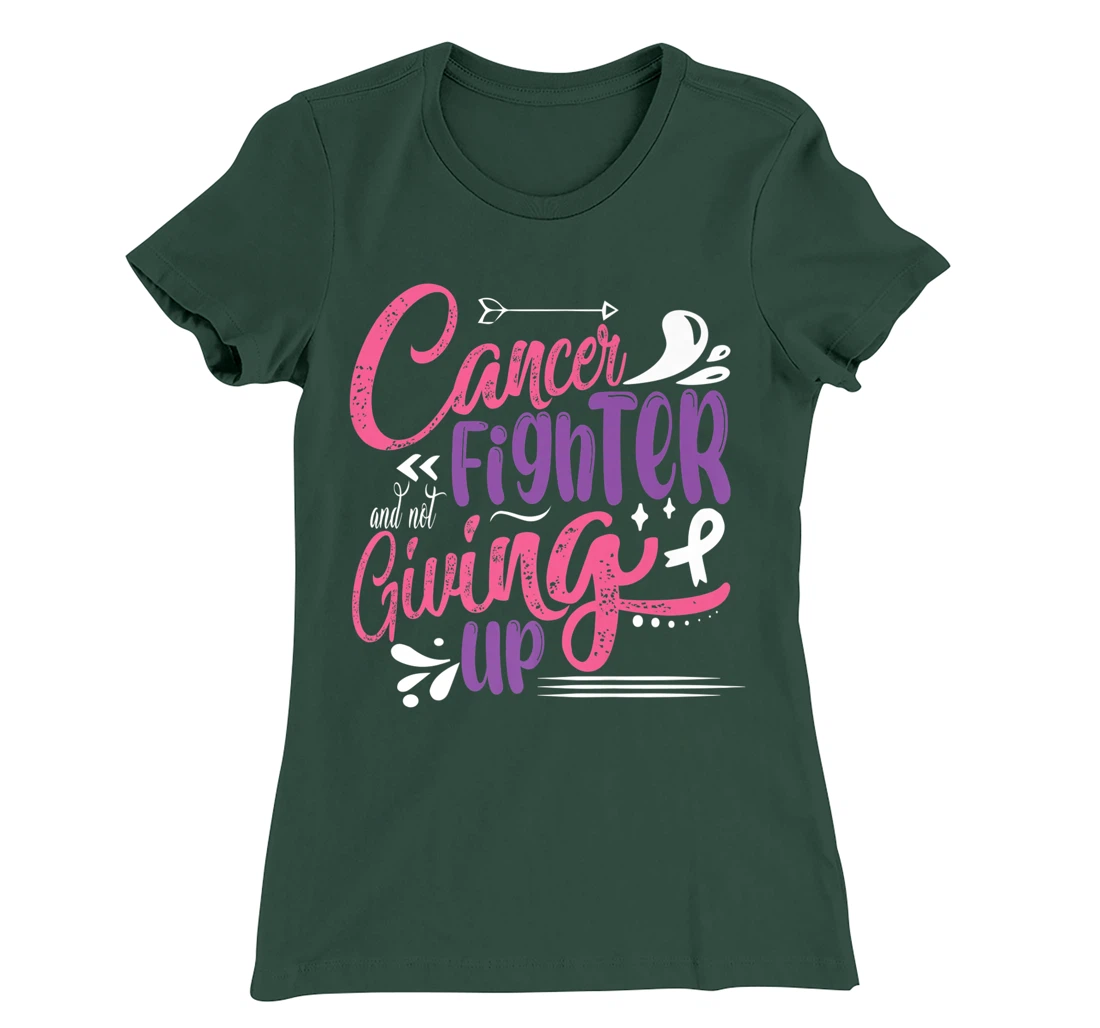 Cancer Fighter And Not Giving Up | Breast Cancer T-Shirt, Kid T-Shirt and Women T-Shirt