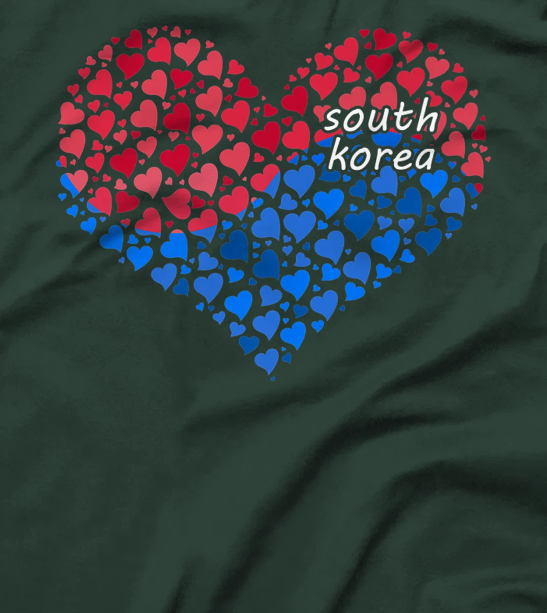 South Korea Flag Korean Heart Love T-Shirt, Kid T-Shirt and Women T-Shirt