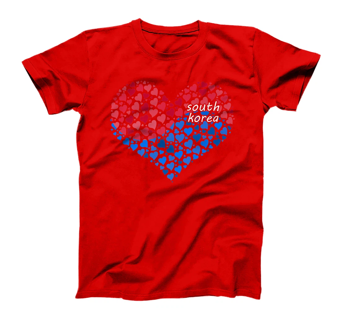 South Korea Flag Korean Heart Love T-Shirt, Kid T-Shirt and Women T-Shirt
