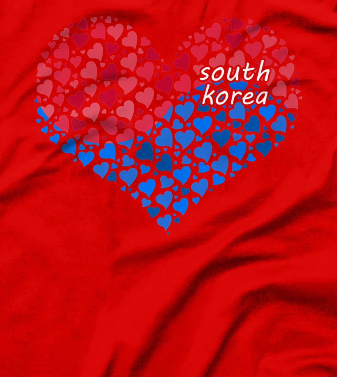 South Korea Flag Korean Heart Love T-Shirt, Kid T-Shirt and Women T-Shirt