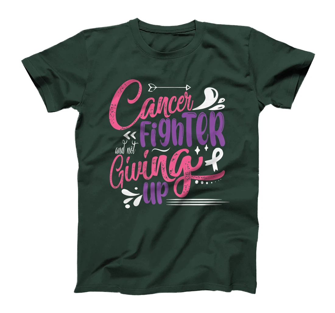 Cancer Fighter And Not Giving Up | Breast Cancer T-Shirt, Kid T-Shirt and Women T-Shirt