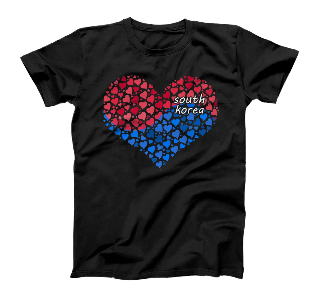 South Korea Flag Korean Heart Love T-Shirt, Kid T-Shirt and Women T-Shirt