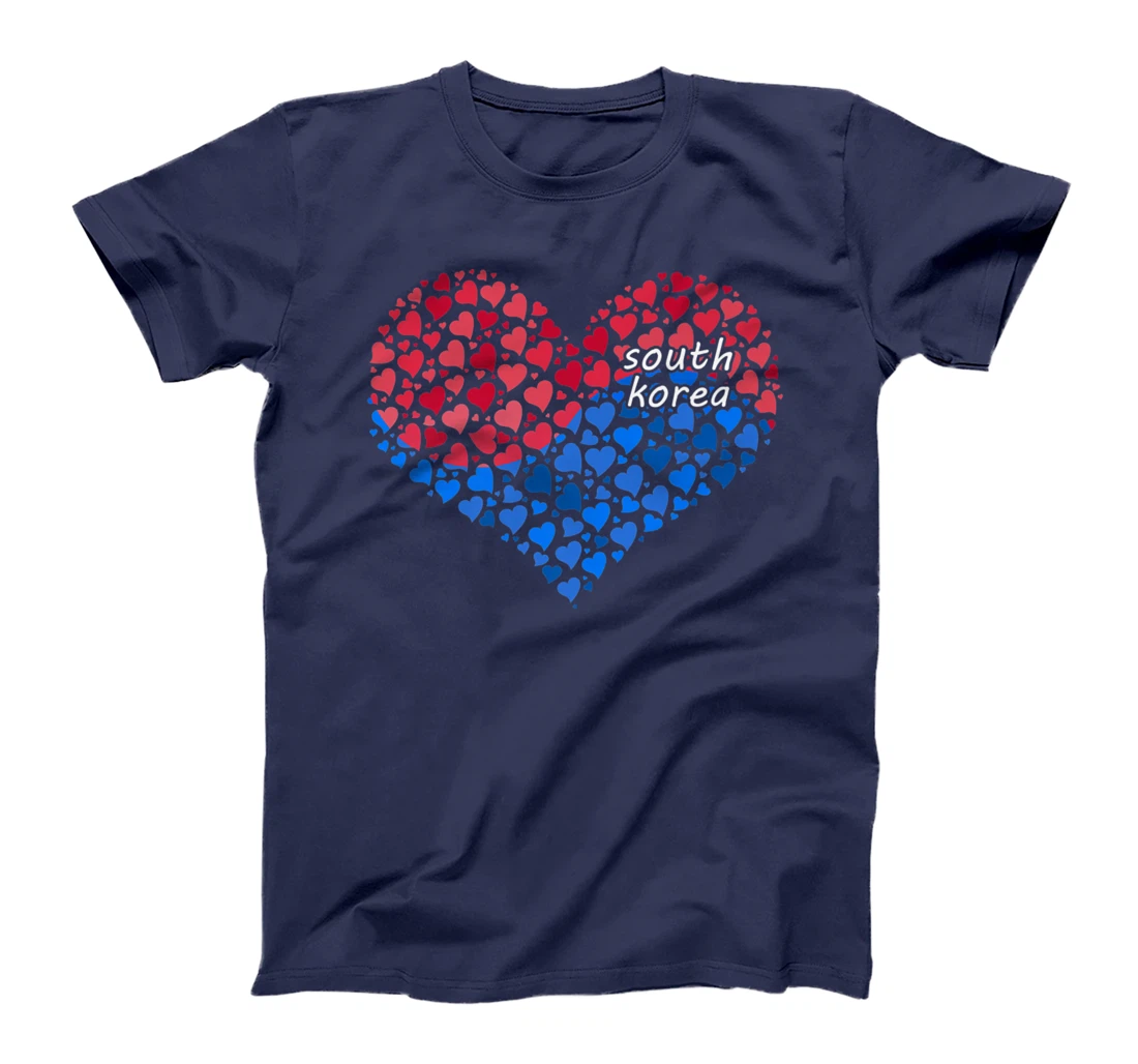 South Korea Flag Korean Heart Love T-Shirt, Kid T-Shirt and Women T-Shirt