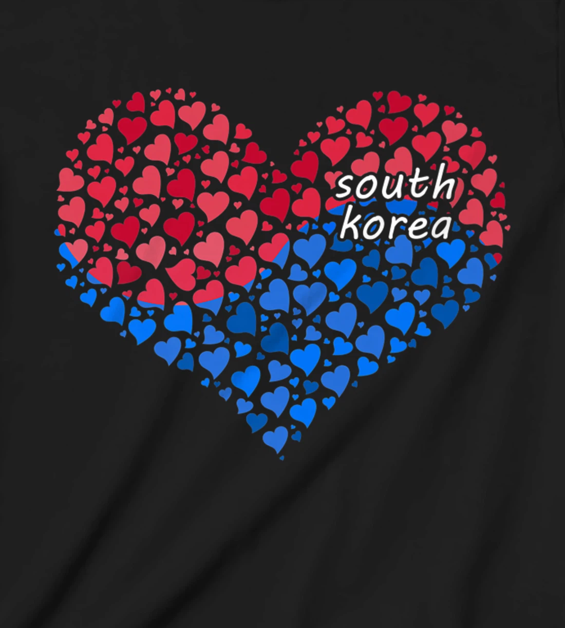 South Korea Flag Korean Heart Love T-Shirt, Kid T-Shirt and Women T-Shirt