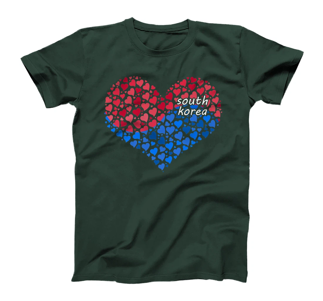 South Korea Flag Korean Heart Love T-Shirt, Kid T-Shirt and Women T-Shirt