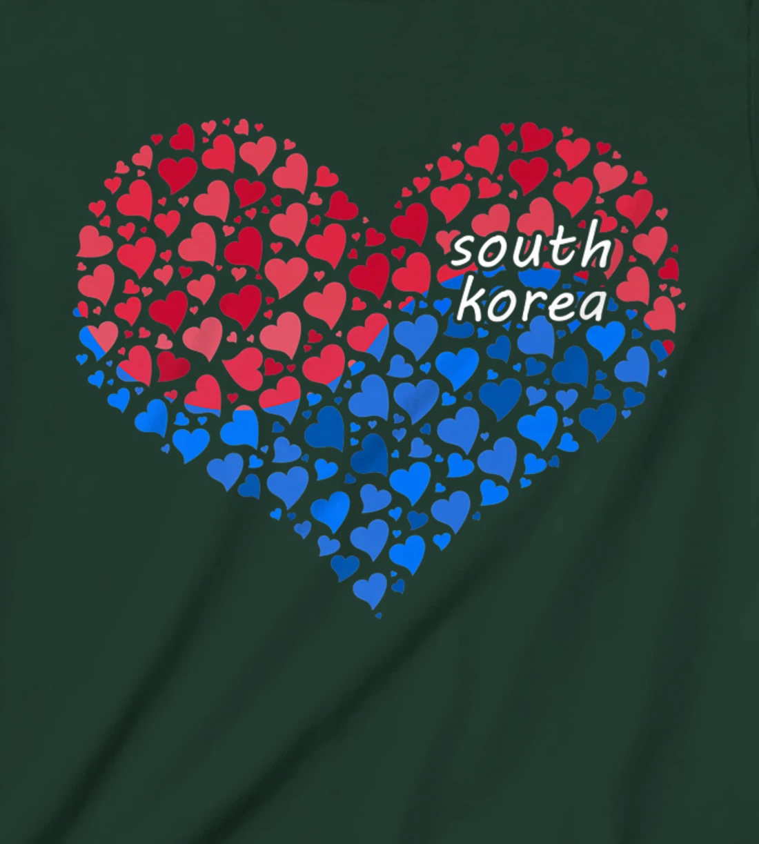 South Korea Flag Korean Heart Love T-Shirt, Kid T-Shirt and Women T-Shirt