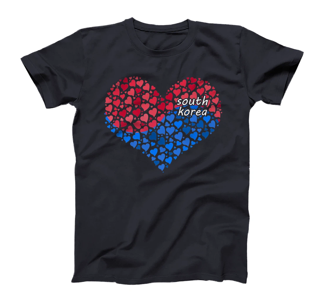 South Korea Flag Korean Heart Love T-Shirt, Kid T-Shirt and Women T-Shirt